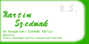 martin szedmak business card