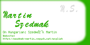 martin szedmak business card